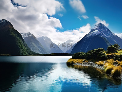 新西兰风景背景图片_新西兰奥伊尔湖的风景