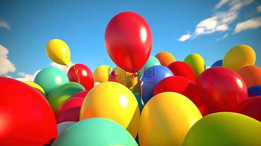 狂欢礼品背景图片_节日气球的 3d 渲染