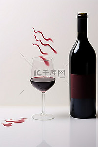 红酒瓶和玻璃杯