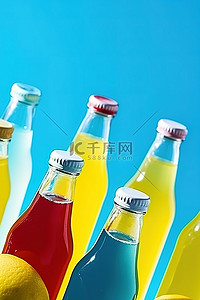 瓶装柠檬汁照片
