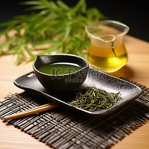 绿茶茶叶背景图片_传统亚洲日本绿茶