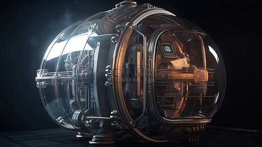 真实宇宙背景图片_探索者胶囊太空飞船的真实 3D 渲染