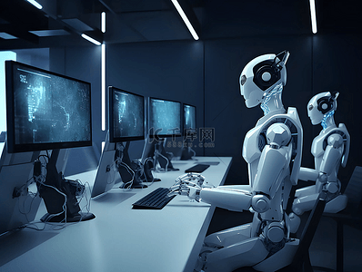 仿生机器人背景图片_机器人数据处理计算机网络广告背景