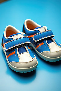 童鞋背景图片_一双蓝色白蓝条纹童鞋