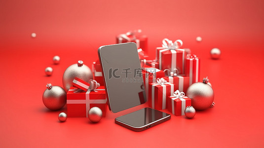 数字营销用智能手机在线购买圣诞礼物