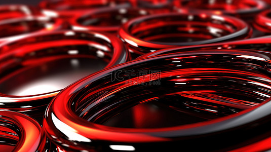 3d 渲染的红色抽象环