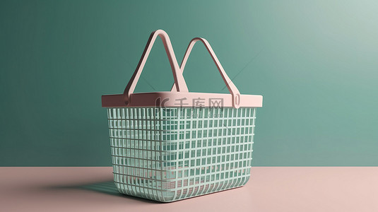 3D 渲染中的购物篮模型，具有充足的复制空间