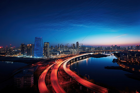天津夜景背景图片_以灯光为背景的城市夜景