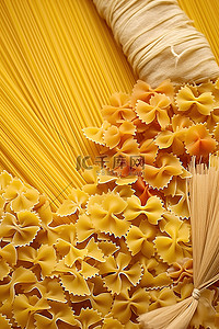 食品面食背景图片_小麦和其他大米的面食与其他类型的面食混合