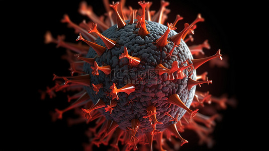 医疗科插画背景图片_概念性 3D 病毒结构图示