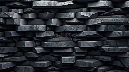 垃圾墙背景图片_垃圾纹理风格 3D 模型和抽象灰色岩板背景的插图
