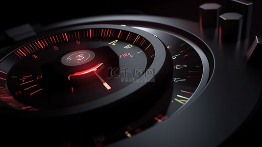车速表信用评级量表正常风险圆形控制面板图标的 3D 插图