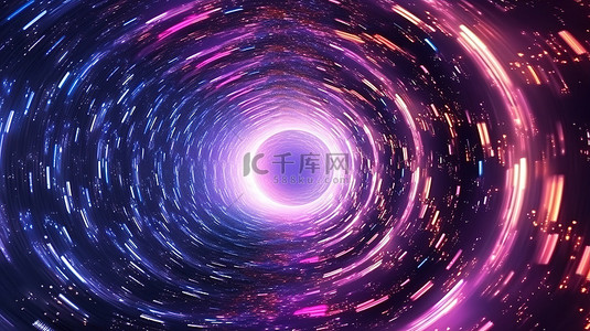 网站蓝色背景背景图片_用于星际网络旅行的未来隧道的宇宙虫洞漏斗 3D 渲染