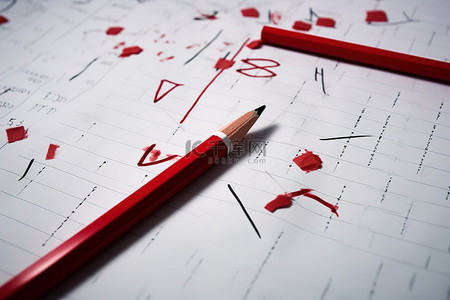 红笔背景图片_用红笔在纸上做记号