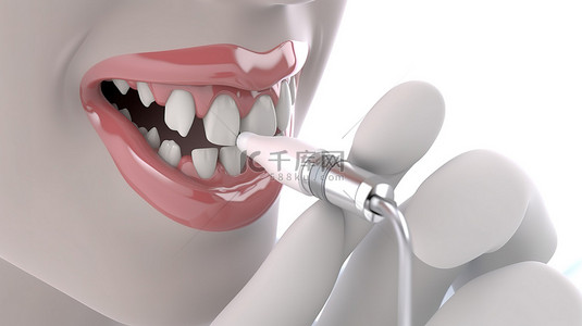 3d 电动牙刷和牙医的牙齿卫生