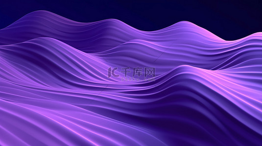 紫色霓虹背景背景图片_顶视图 3D 插图柔和的紫色体积背景，类似于未来派几何风格的柔和山脉