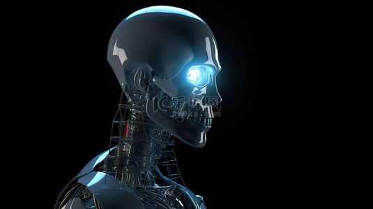 在 3D 渲染人工智能中携带机器人或机器人的灯泡