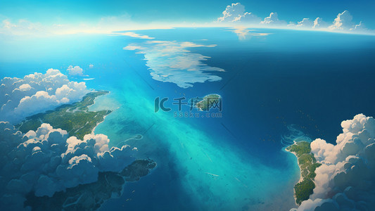 夏日海岛背景图片_夏日海岛蓝天背景