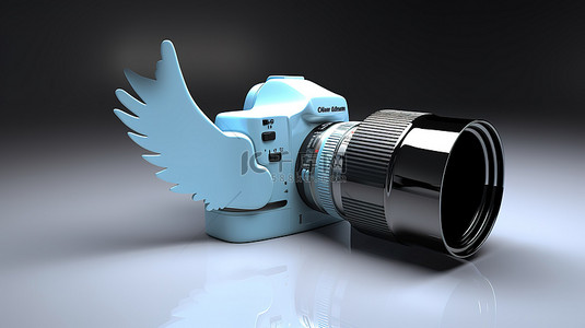社会营销背景图片_Twitter 营销和品牌的白色 3D 概念化
