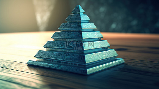 图表金字塔背景图片_具有双层金字塔 3D 渲染的透视背景
