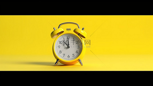 苏醒背景图片_具有简约美学的黄色闹钟的时尚 3D 设计