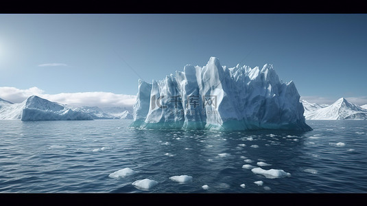 海洋冰山令人惊叹的 3D 再现