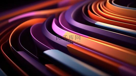 奢华的 3D 几何线条抽象背景，适合企业模板，带有色彩飞溅