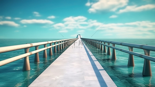 单向建桥背景图片_当代海桥高速公路的特写 3D 渲染