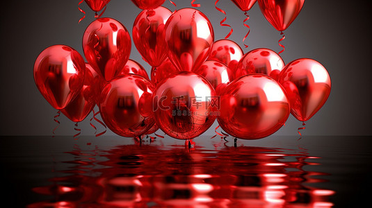 3d 红气球生日贺卡传播快乐