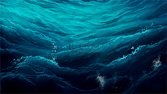 微信蓝色背景背景图片_海浪海水创意蓝色背景
