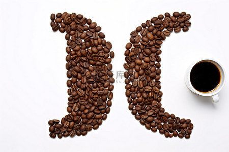 l背景图片_白色表面上带有棕色豆咖啡的字母 l 的图像