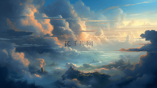 太阳的边框背景图片_云朵云层游戏背景