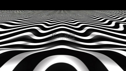 3d条纹背景图片_现代条纹背景的当代 3D 插图，具有不同厚度的黑白水平线