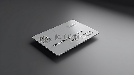金融信用卡背景图片_灰色背景下信用卡样机的 3D 渲染