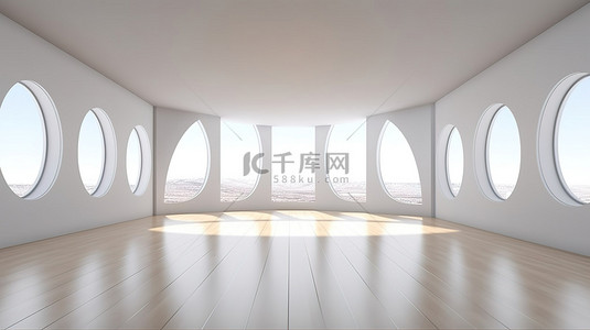 空旷房子背景图片_广阔而空旷的室内 3D 渲染