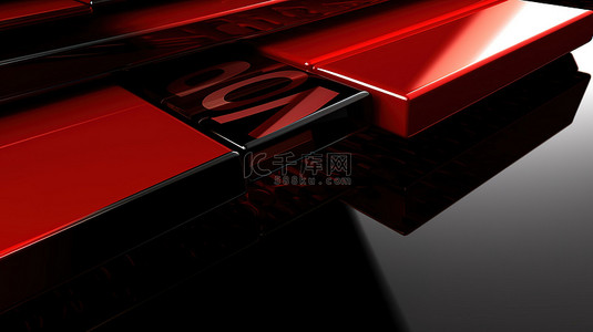 3d 创建的红色和黑色 2012 新年设计插图