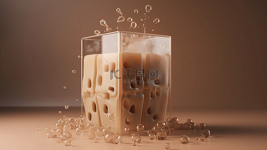 新中式茶饮背景图片_奶茶杯子茶饮抽象