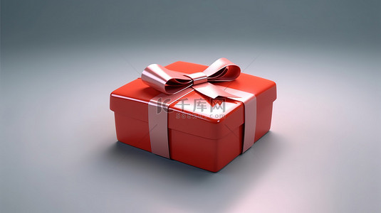 红丝带红背景图片_圣诞节和新年礼品盒的 3D 包装插图，带红丝带和蝴蝶结出售