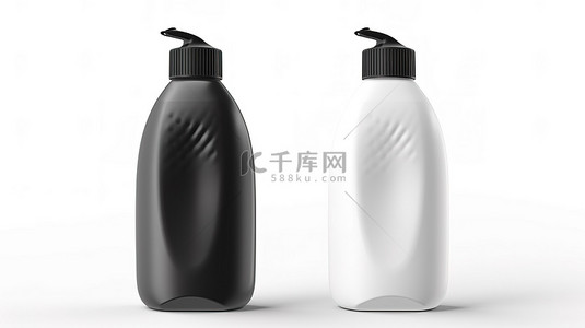 白色背景隔离图像上的单色洗涤剂瓶设计模板