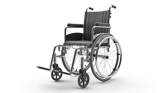 3d 渲染的白色背景下的空轮椅