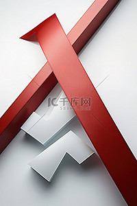 矢量一箭穿心背景图片_一个白色的三角形和一条红色的丝带