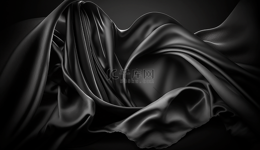 绸带标题背景图片_黑色丝绸暗色背景