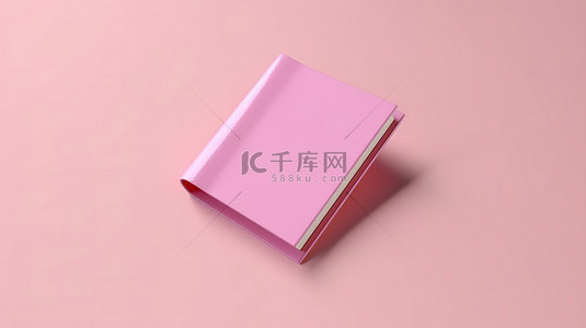 白色背景与粉红色记事本的 3d 插图