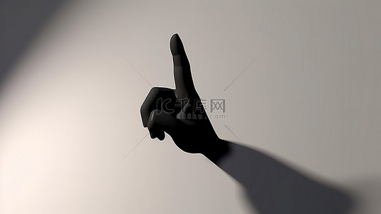 在 3d 渲染投射阴影中用手指或点击手势的卡通手