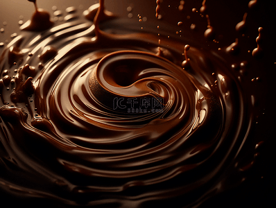 美食背景黑色背景图片_巧克力旋转液体美食甜品摄影广告背景
