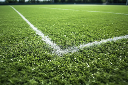 足球背景图片_用白色油漆划出的足球场