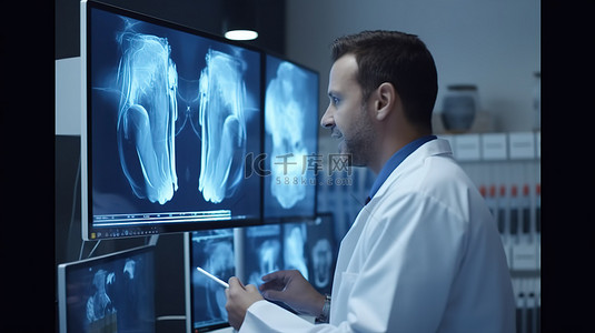 客户粘性背景图片_牙医正在对客户的牙齿进行 3D 扫描