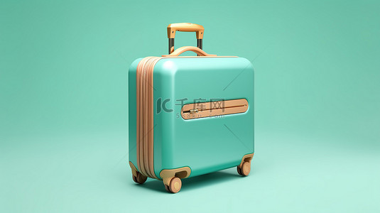 滚动手提箱的图标是福尔图纳金的象征，潮水绿色背景