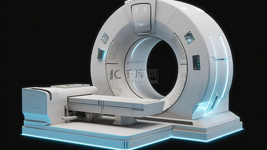 腰椎核磁共振背景图片_3D 渲染中的核磁共振扫描仪