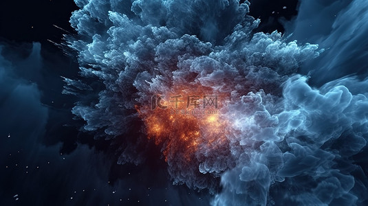 蒸汽波背景图片_描绘暗物质云视觉效果的 alpha 遮罩模拟的 3d 渲染